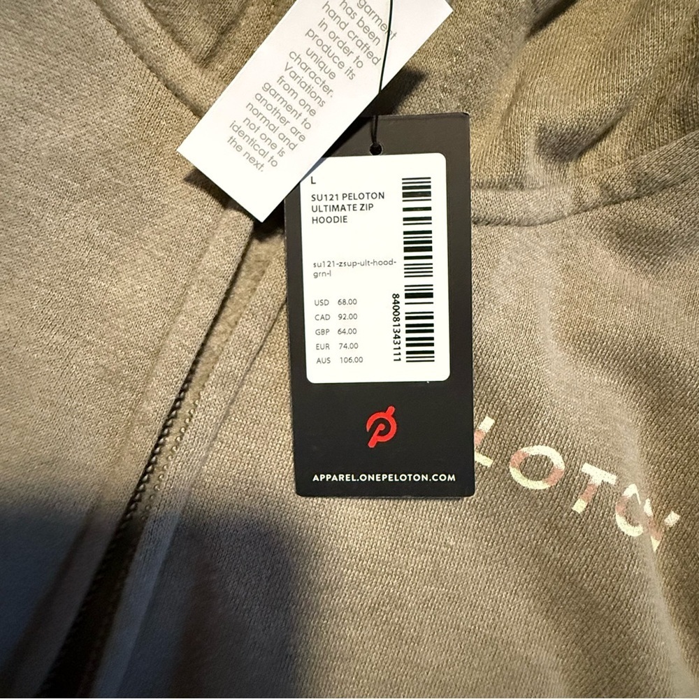Peloton SU121 PELOTON ULTIMATE ZIP
HOODIE Size L - Picture 10 of 11